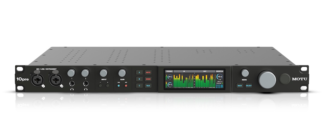 MOTU  10pre: Thunderbolt-4/USB4-Interface mit 10 Preamps und AVB-Netzwerk