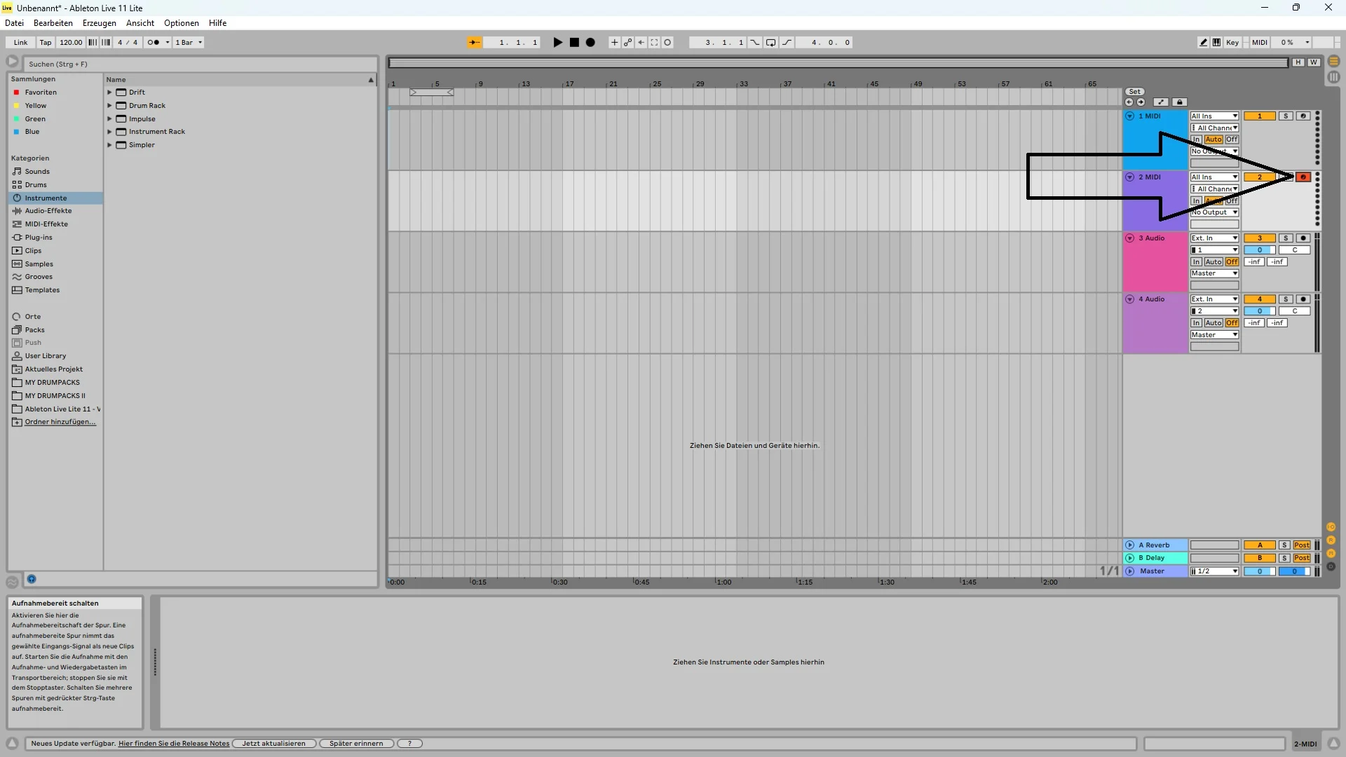 Aufnahmebereitschaft aktivieren - Ableton Live.webp