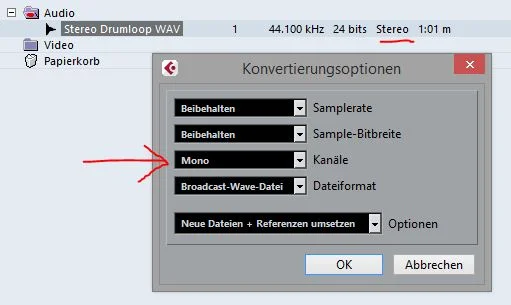 Cubase Pool Stereo Mono umrechnen!.webp