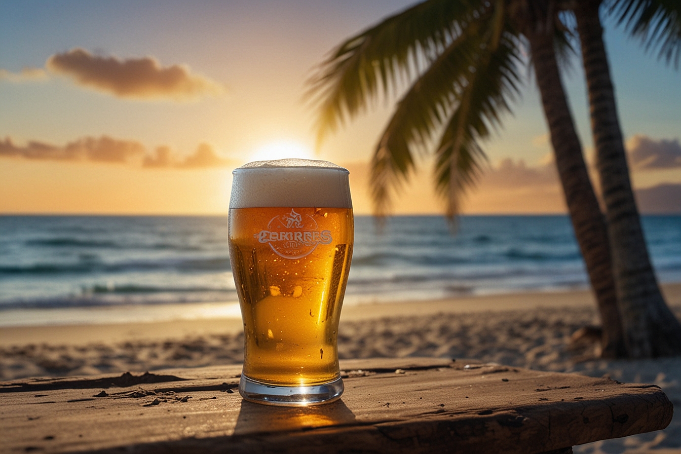 Default_A_shining_beer_on_a_beach_with_palms_sun_and_ocean_sur_0.jpg