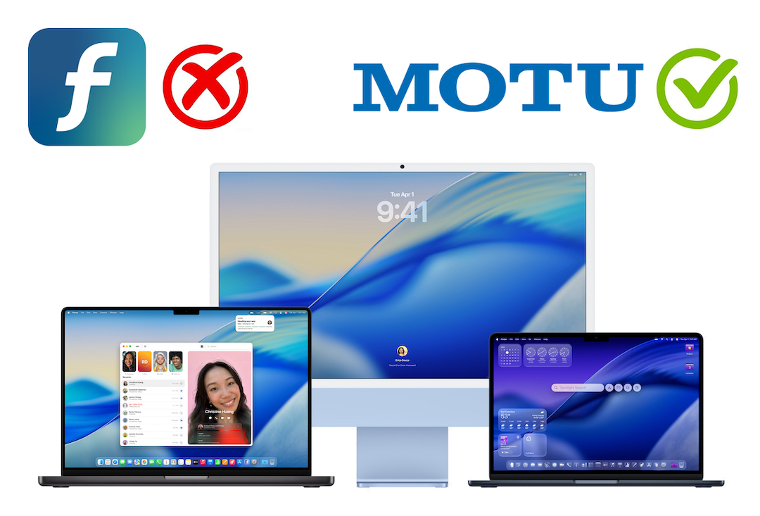 Finale und MOTU  macOS 26 Tahoe