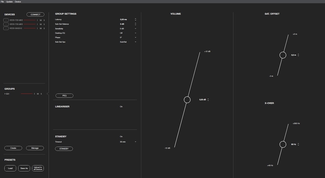 HEDD Audio  CTRL für MK2-Monitore und BASS-Subwoofer