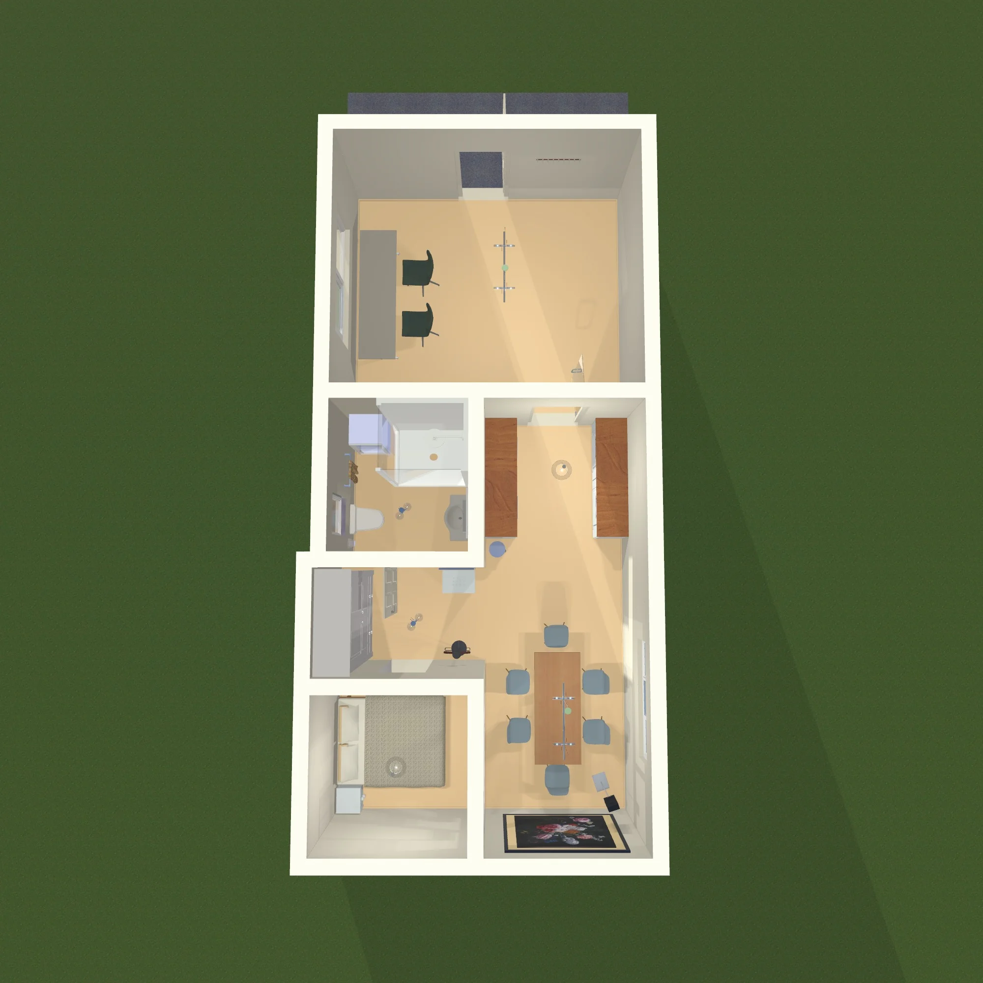 Render von oben Studio mit Apartment 240423.webp