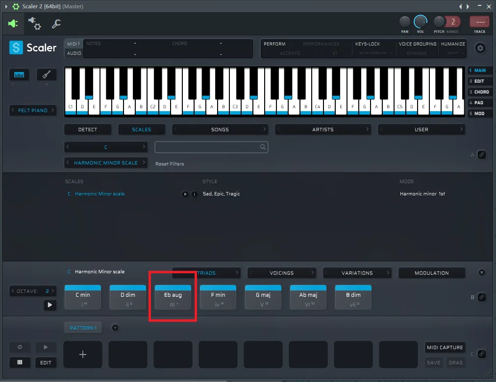 Scaler 2 - C Harmonic Minor Scale.webp