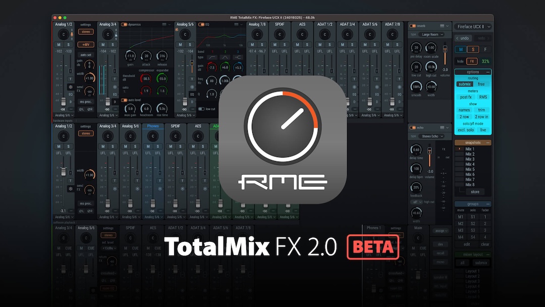 RME  TotalMix FX 2.0 Beta