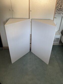 2x Basotect Eckabsorber (Bassfalle) 100 cm x 48 cm x 48 cm - weiß