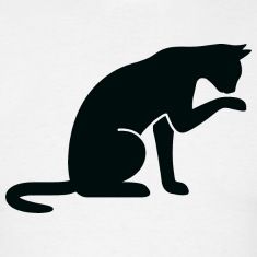 Eine-Katze-leckt-ihre-Pfote-T-Shirts.jpg