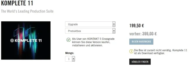 Upgrade auf Komplete 11 boxed nur noch über Händler.webp