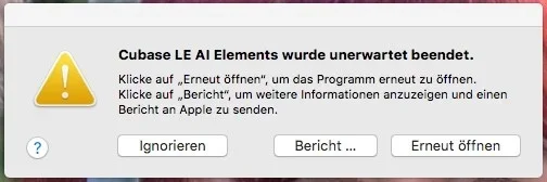 Cubase LE AI Elements wurde unerwartet beendet_31.07.2018 16-27.webp