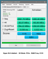 Hyper M.2 diabled -  X2 Mode- PCIe - RAM Freq. 2133.PNG